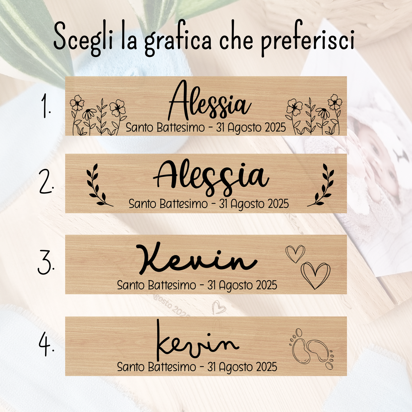 Base in legno portafoto
