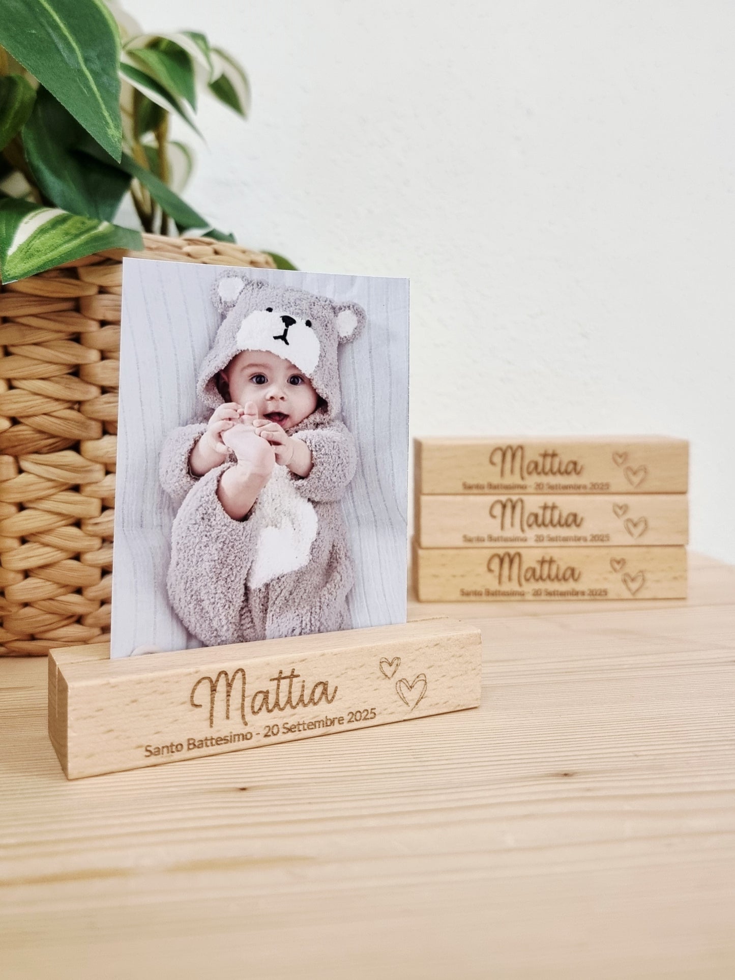 Base in legno portafoto