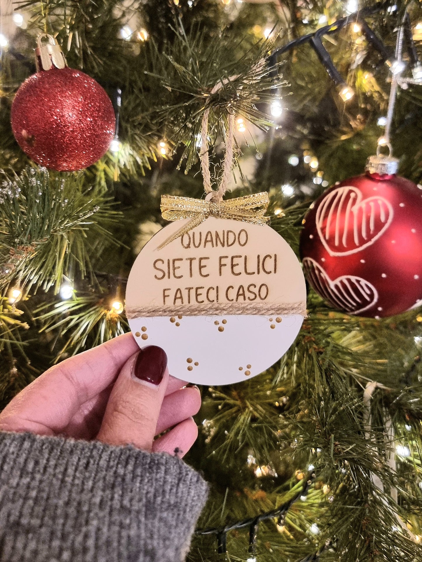 Palline natalizie con frasi